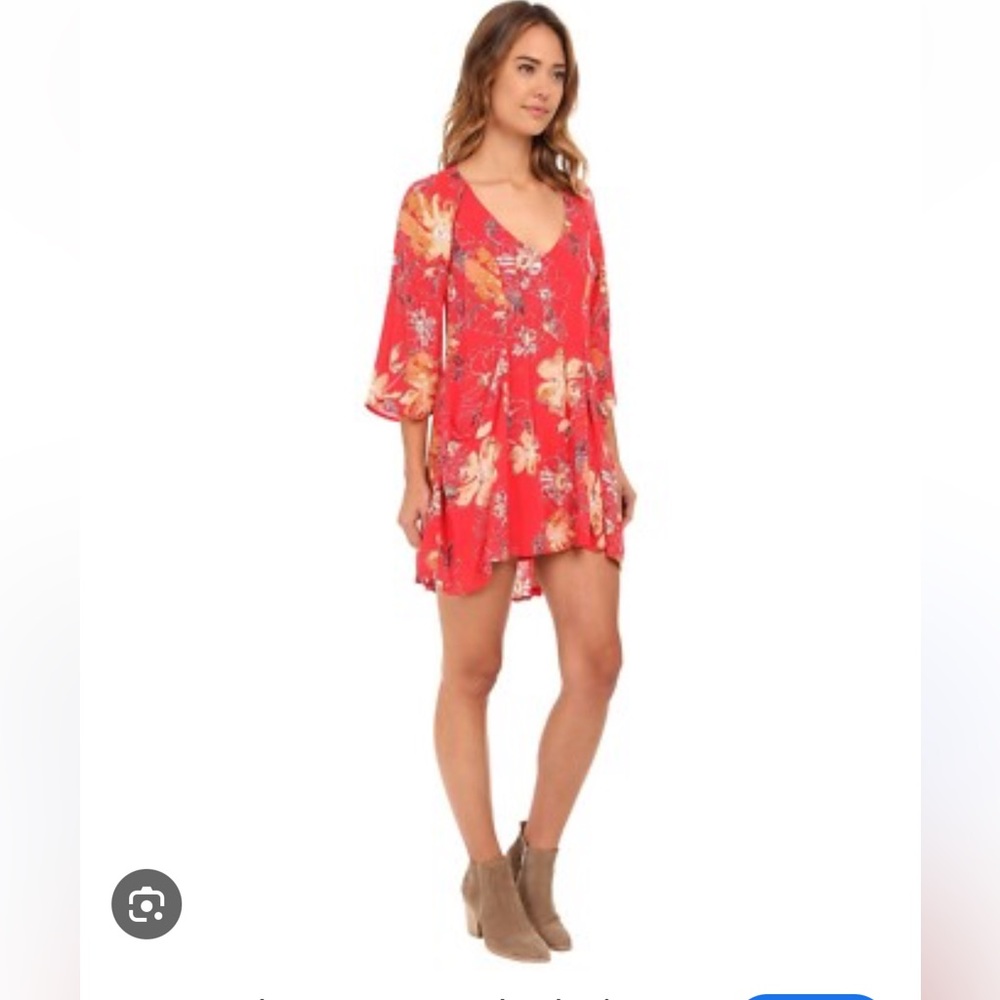 Free People All Eyes on You Floral Poppy Red Women's Dress